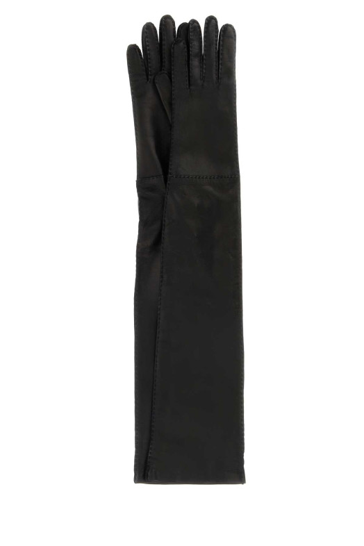 Черные перчатки из наппы PRADA (1GG034038)