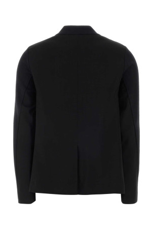 Black cotton blend and wool cardigan SACAI (2608436)