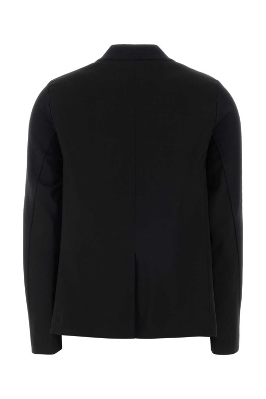 Black cotton blend and wool cardigan SACAI (2608436)