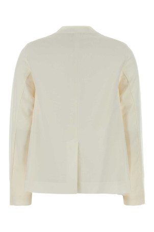 White cotton blend and wool cardigan Blue SACAI (2608436)