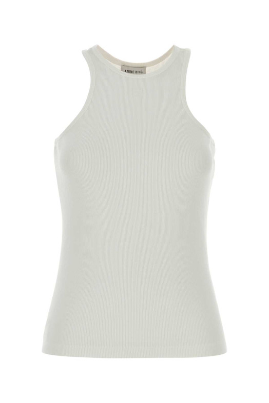 White stretch viscose Cole tank top ANINE BING (A0812206)