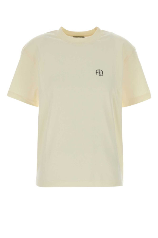 Хлопковая футболка кремового цвета Wagner от ANINE BING (A0812383)