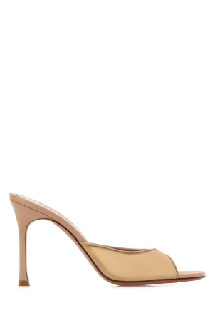 Мюлі Alexa з рожевою сіткою, бежеві, AMINA MUADDI (ALEXAMESHSLIPPER95)