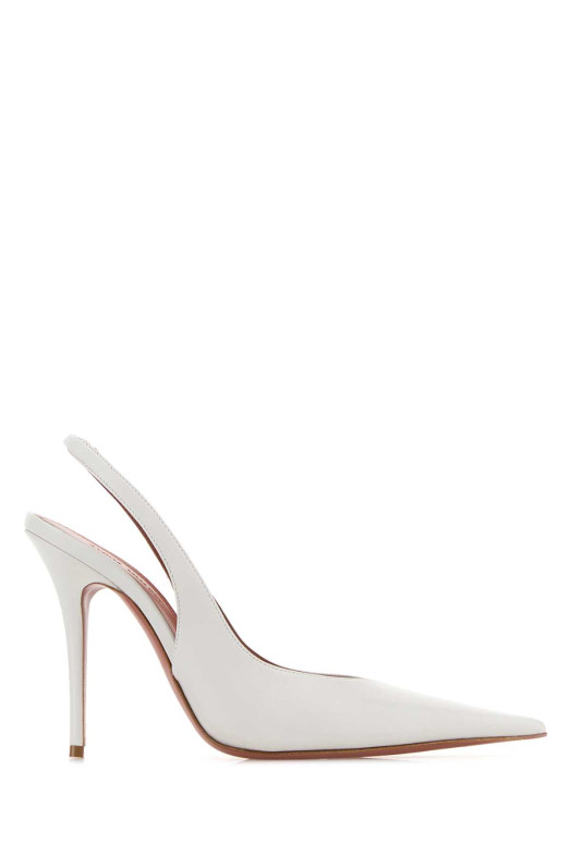 White leather Anok pumps White AMINA MUADDI (ANOKSLING105)