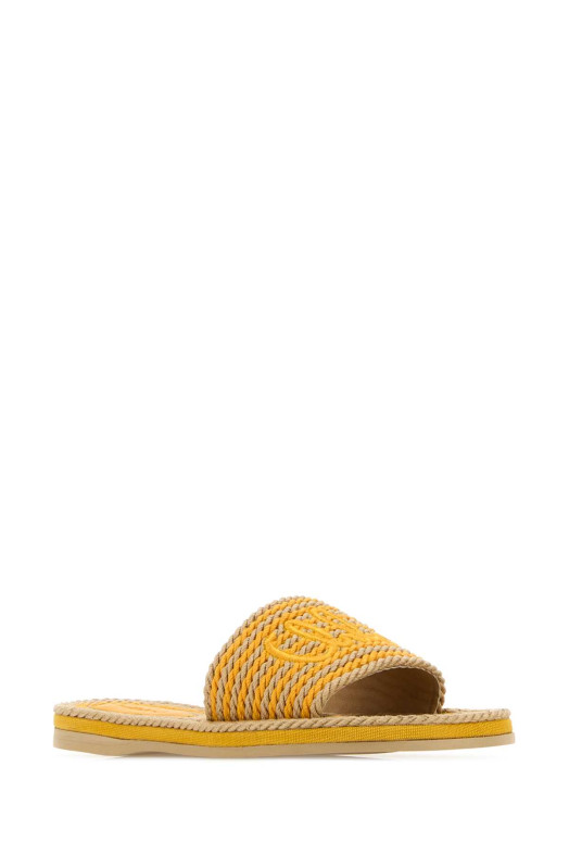Embroidered raffia ChloÃ¨ Sand slippers CHLOE (CH26U19AXP)