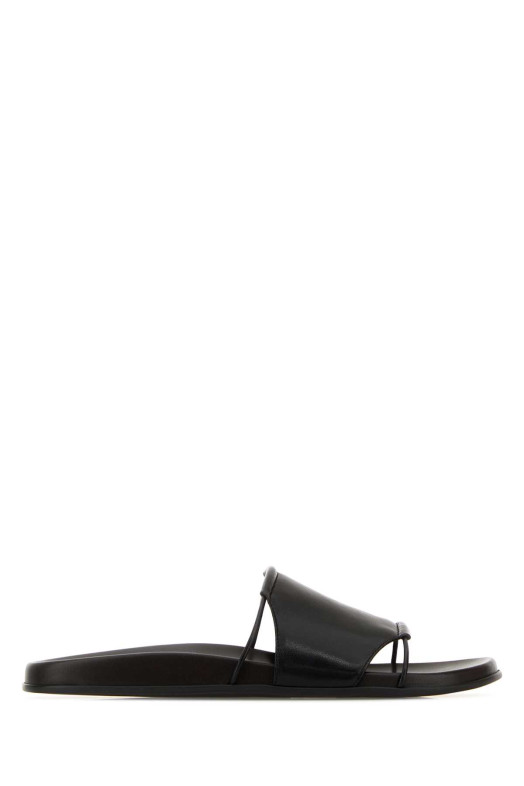 Black leather Vivienne slippers Black THE ROW (F1792SN65)