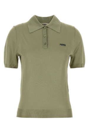 Поліестерова сорочка-поло зеленого кольору від FENDI (FZXE82AW4V)