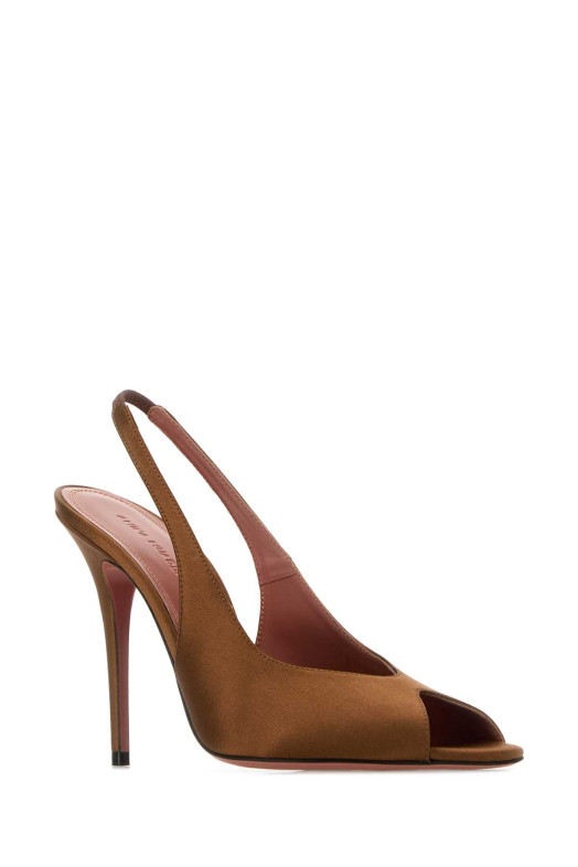Brown satin Kristina sandals AMINA MUADDI (KRISTINASLING105)