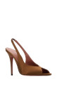 Brown satin Kristina sandals AMINA MUADDI (KRISTINASLING105)