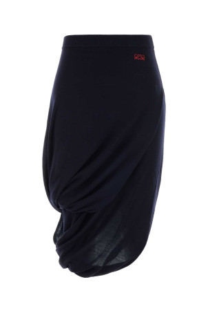 Dark blue wool blend skirt Black LOEWE (S540Y1LK16)