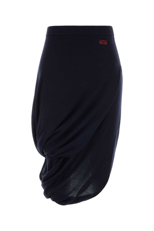 Dark blue wool blend skirt Black LOEWE (S540Y1LK16)