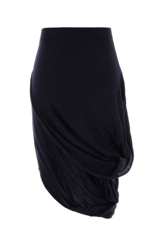 Dark blue wool blend skirt Black LOEWE (S540Y1LK16)