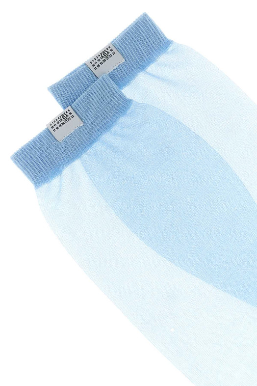 Блакитні шкарпетки з органзи MM6 MAISON MARGIELA (S62TL0048M13272)
