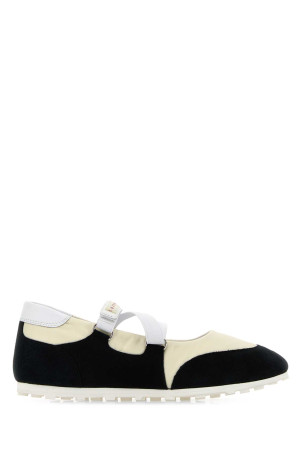 Двоколірні балетки з замші та тканини MARNI (SNZW021000P7406)