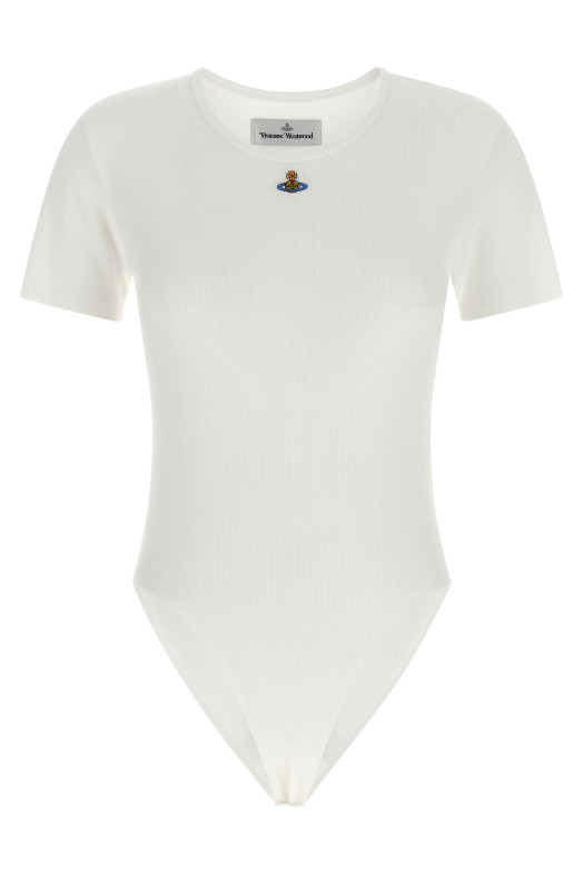 'Orb Bas Relief' bodysuit White