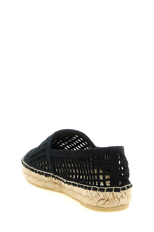 Crochet knitted espadrilles Black
