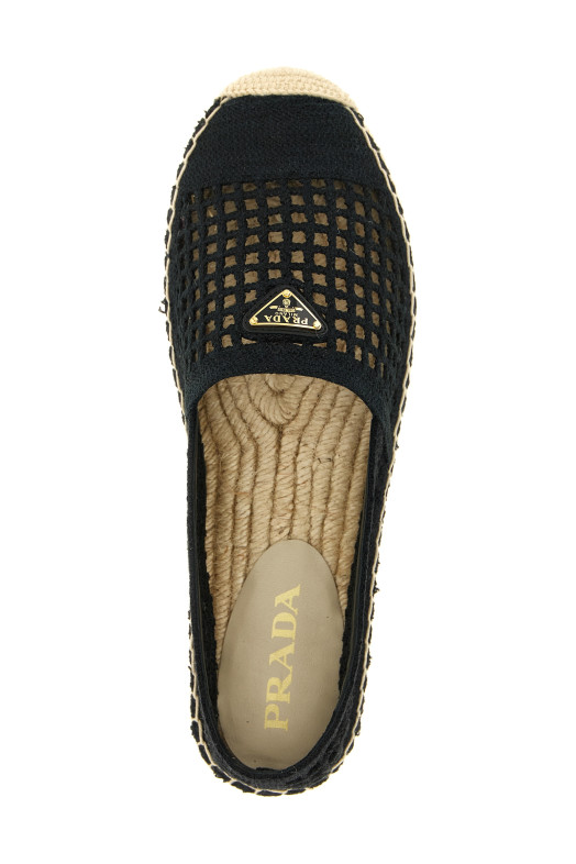 Crochet knitted espadrilles Black