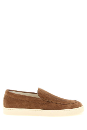 Suede chevron loafers Brown