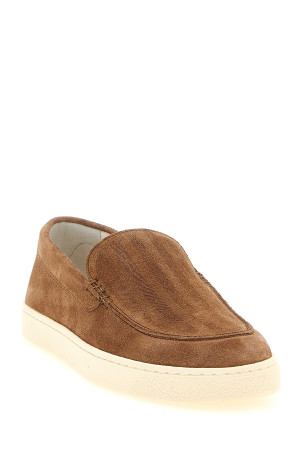 Suede chevron loafers Brown