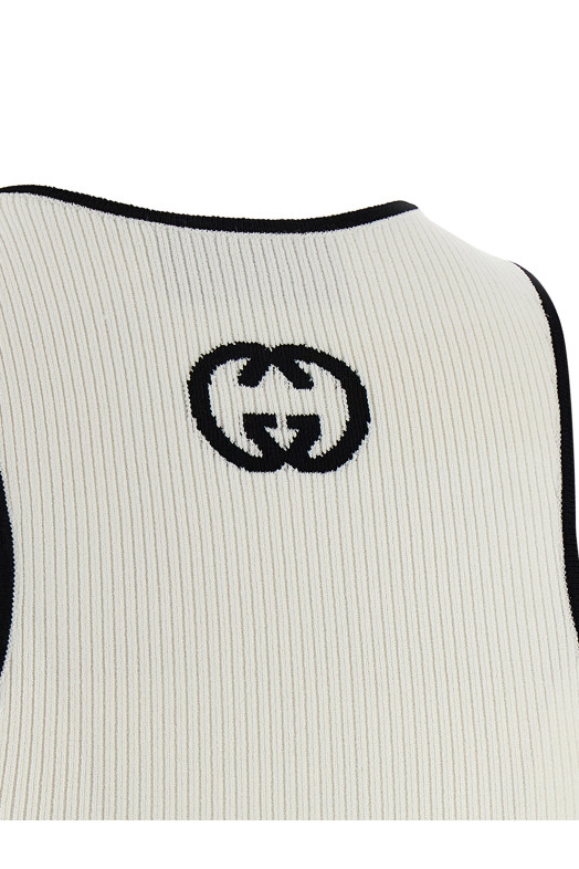 'Incrocio GG' tank top Black-grey