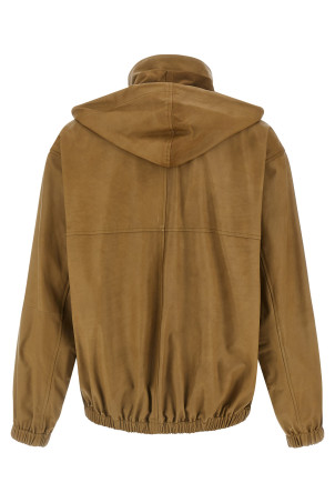 Ultra-thin leather jacket Brown