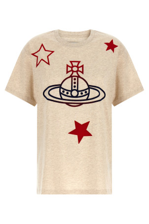 'Orb and Stars Classic' T-shirt Beige