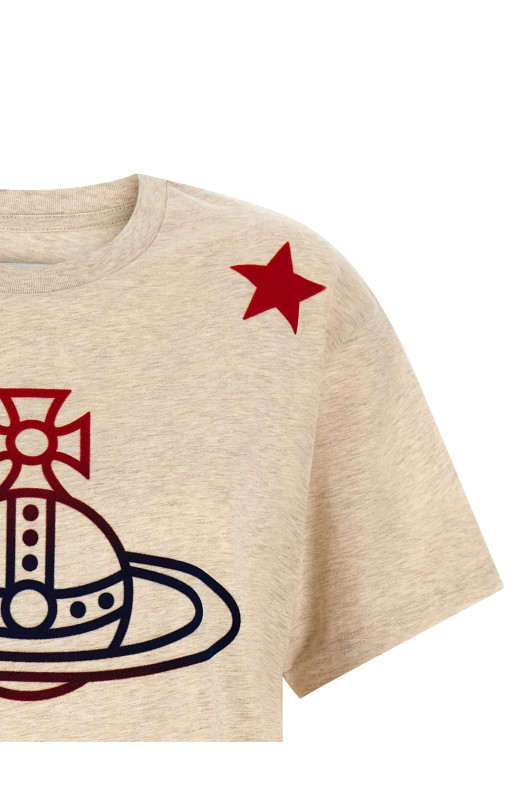 'Orb and Stars Classic' T-shirt Beige