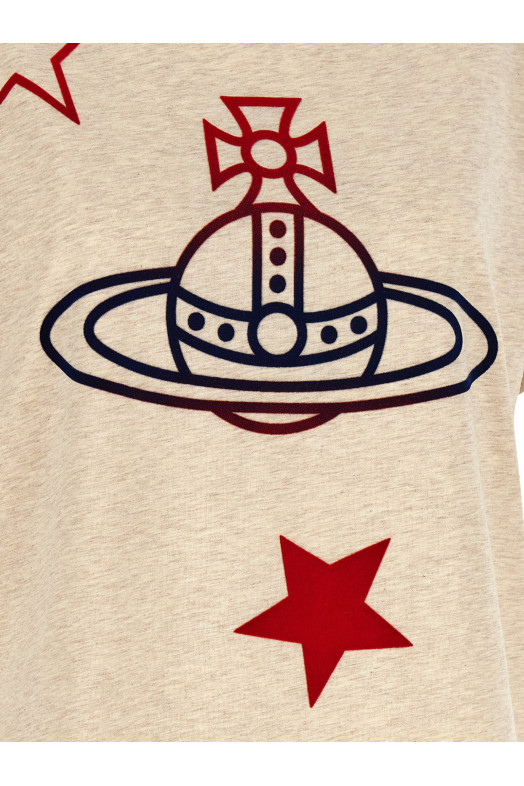'Orb and Stars Classic' T-shirt Beige