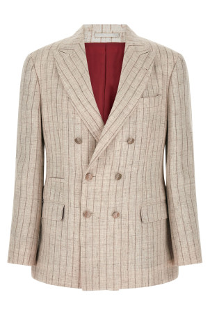 Pinstripe twill blazer Gray