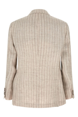 Pinstripe twill blazer Gray