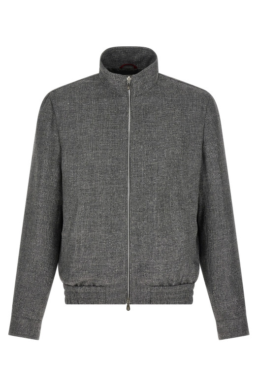 Куртка из хопсака, серая BRUNELLO CUCINELLI MZ4036580C032