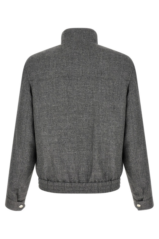 Куртка из хопсака, серая BRUNELLO CUCINELLI MZ4036580C032