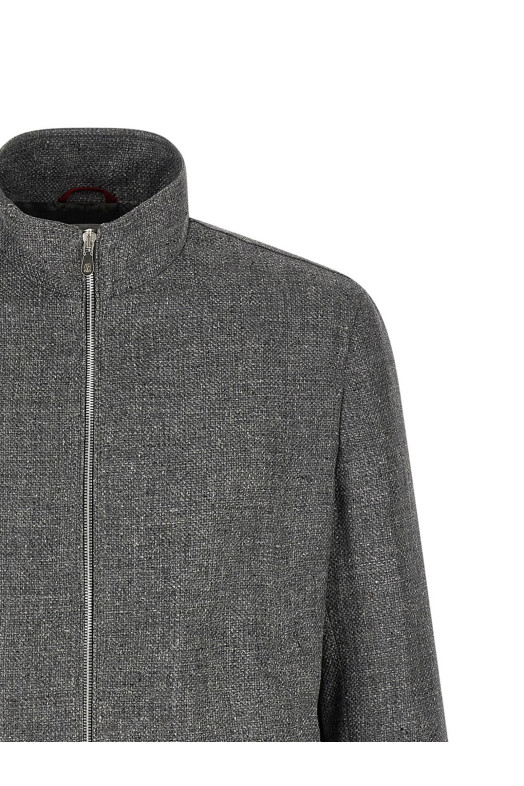 Куртка из хопсака, серая BRUNELLO CUCINELLI MZ4036580C032