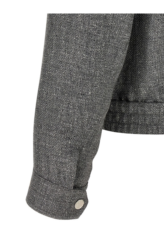 Куртка из хопсака, серая BRUNELLO CUCINELLI MZ4036580C032