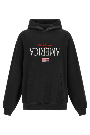 'Welcome To America-Hooligan' hoodie Black