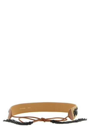 Пояс с вышивкой из бисера, коричневый DRIES VAN NOTEN  2610114113103102