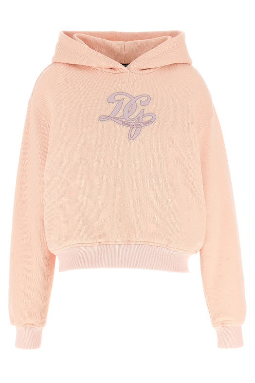 Logo embroidery hoodie Pink