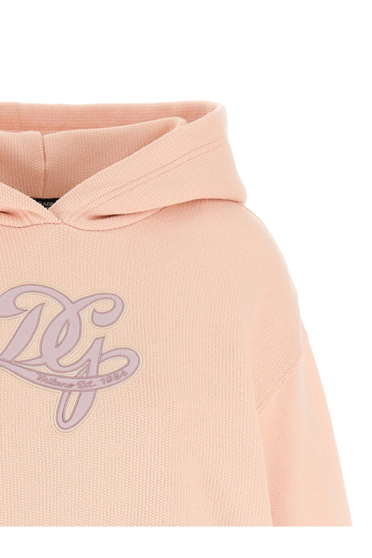Logo embroidery hoodie Pink