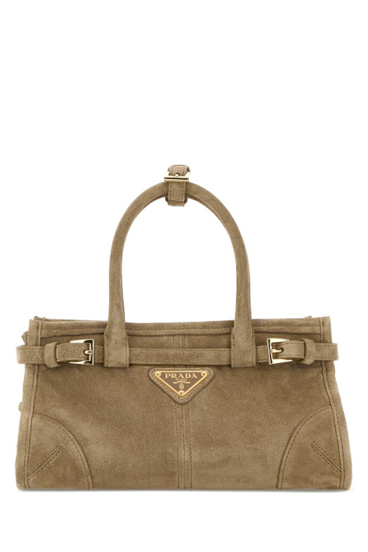Мини-сумка Prada Bonnie из замши песочного цвета PRADA (1BA4862C4S)