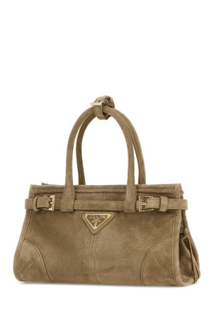 Sand suede mini Prada Bonnie handbag PRADA (1BA4862C4S)