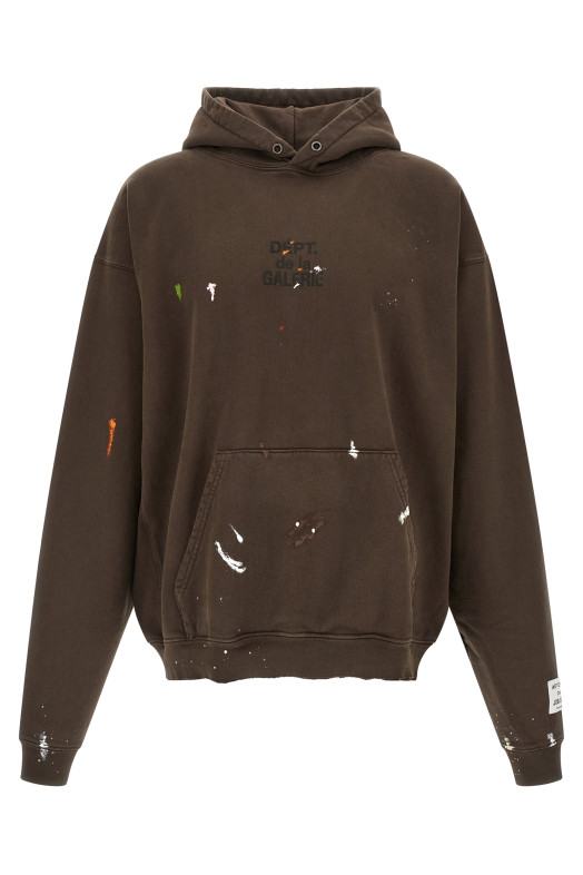 'French Logo Painted' hoodie Brown