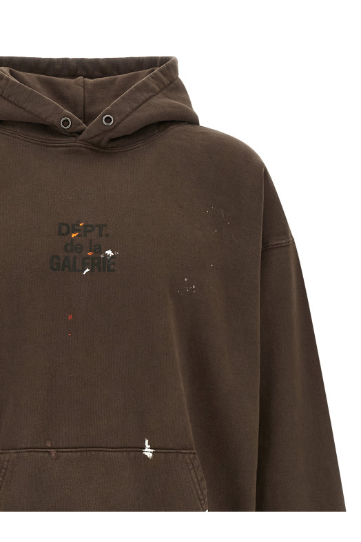'French Logo Painted' hoodie Brown