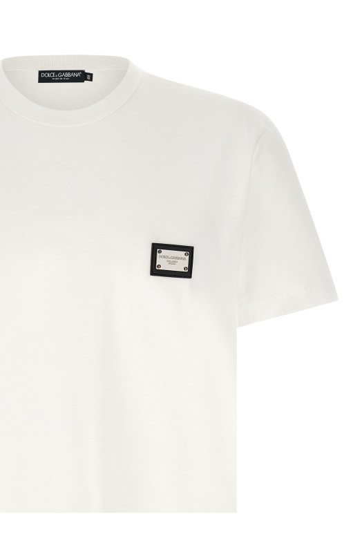 Футболка с логотипом, белая DOLCE & GABBANA G8PT1TG7P1BW0800