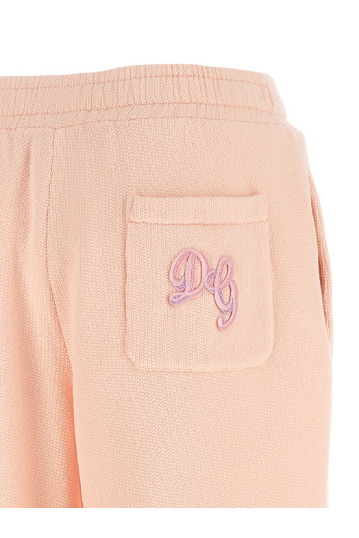 Джоггеры с вышитым логотипом, розовые DOLCE & GABBANA FTC91ZGDDMDF0372