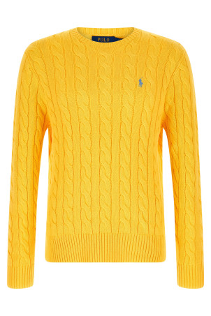 Cotton braided sweater Yellow