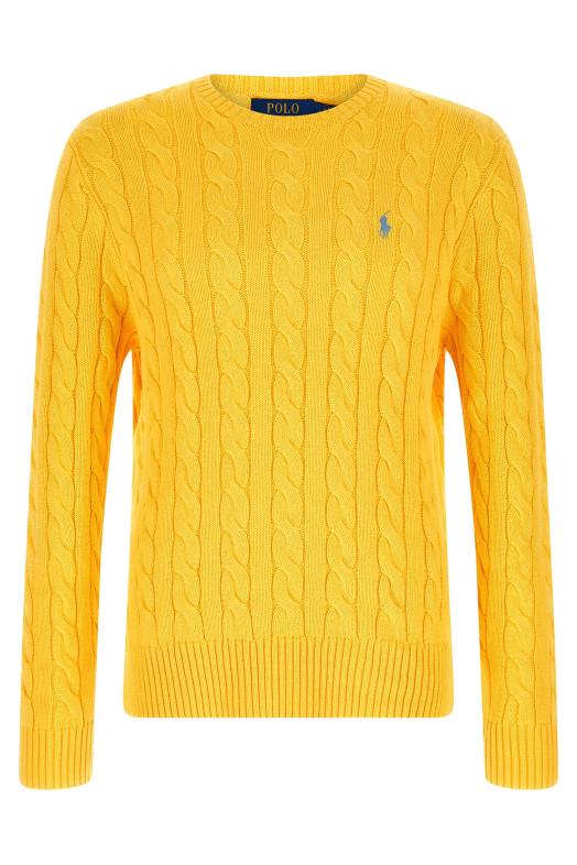 Свитер из хлопковой плетеной ткани, желтый POLO RALPH LAUREN 710775885533