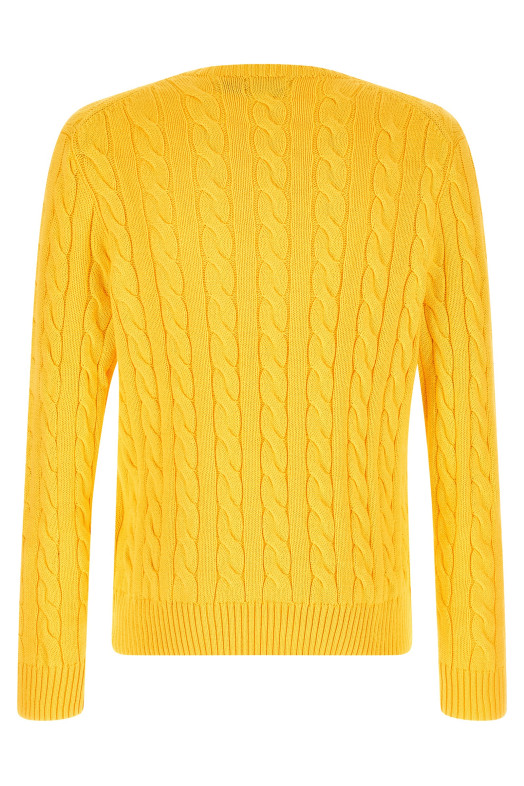 Свитер из хлопковой плетеной ткани, желтый POLO RALPH LAUREN 710775885533