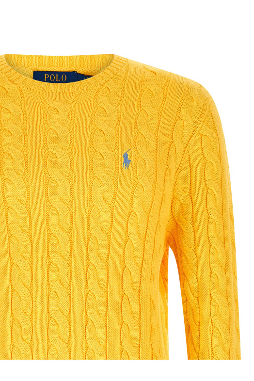 Свитер из хлопковой плетеной ткани, желтый POLO RALPH LAUREN 710775885533
