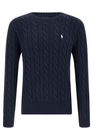 Cotton braided sweater Blue