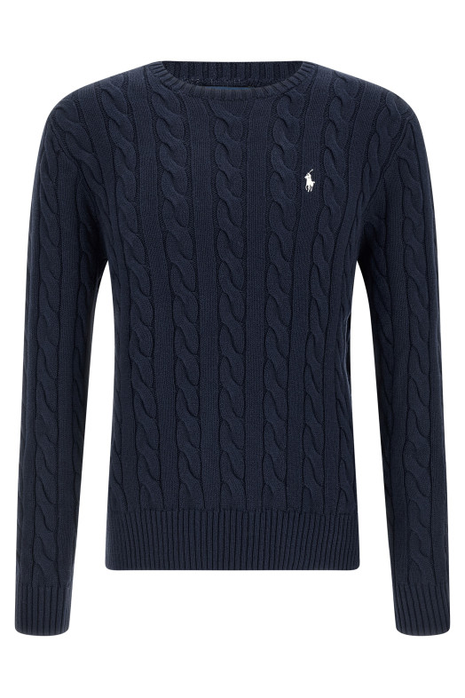 Cotton braided sweater Blue